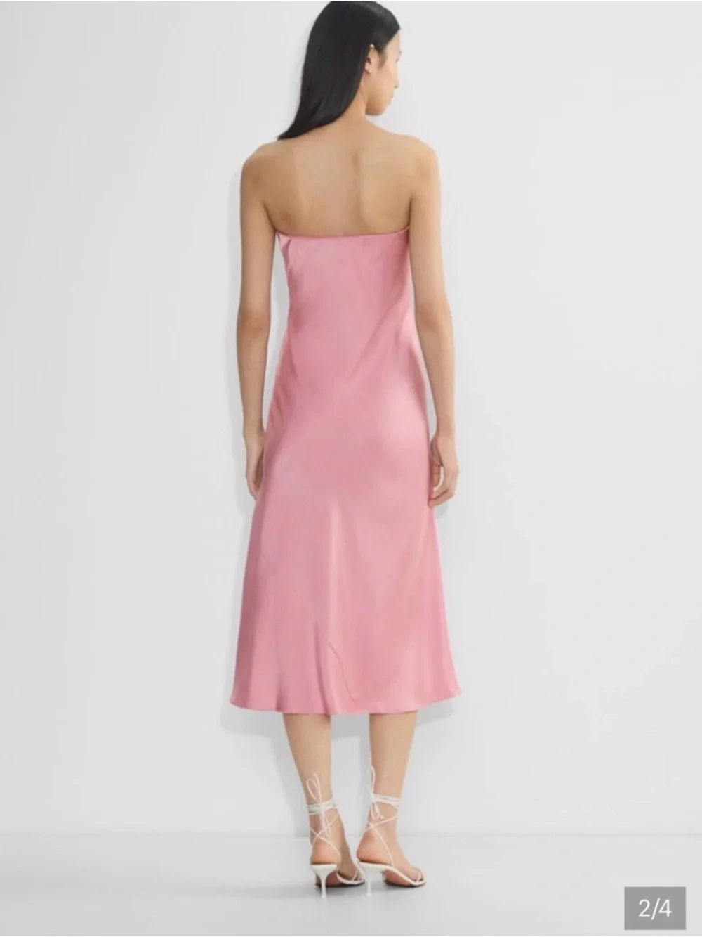 Aritzia Strapless Rose Pink Satin Slip Dress - Picture 2 of 2